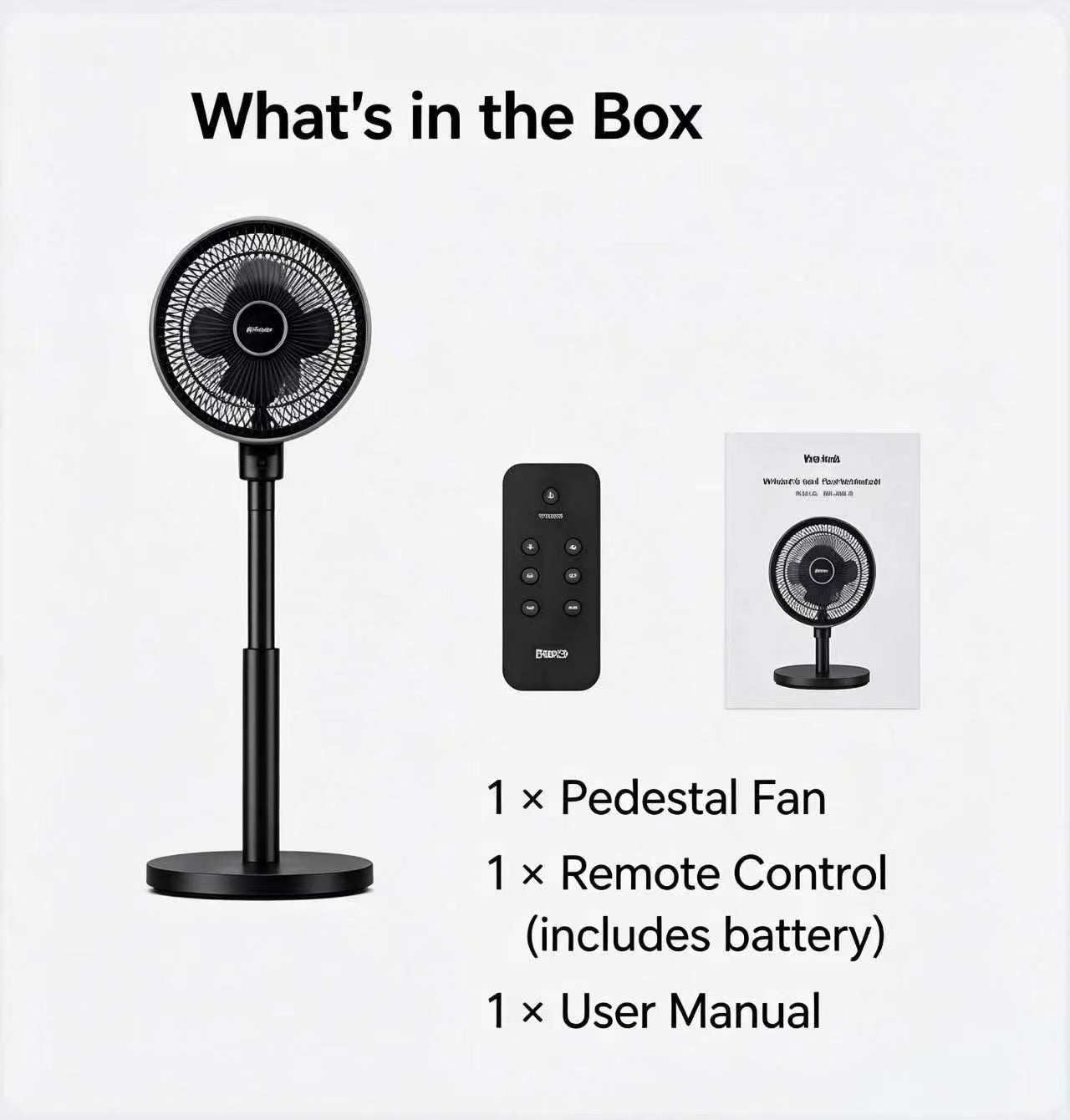 High Velocity Pedestal Fan with Remote, 32 Speeds, 3 Modes, Oscillating & 12H Timer