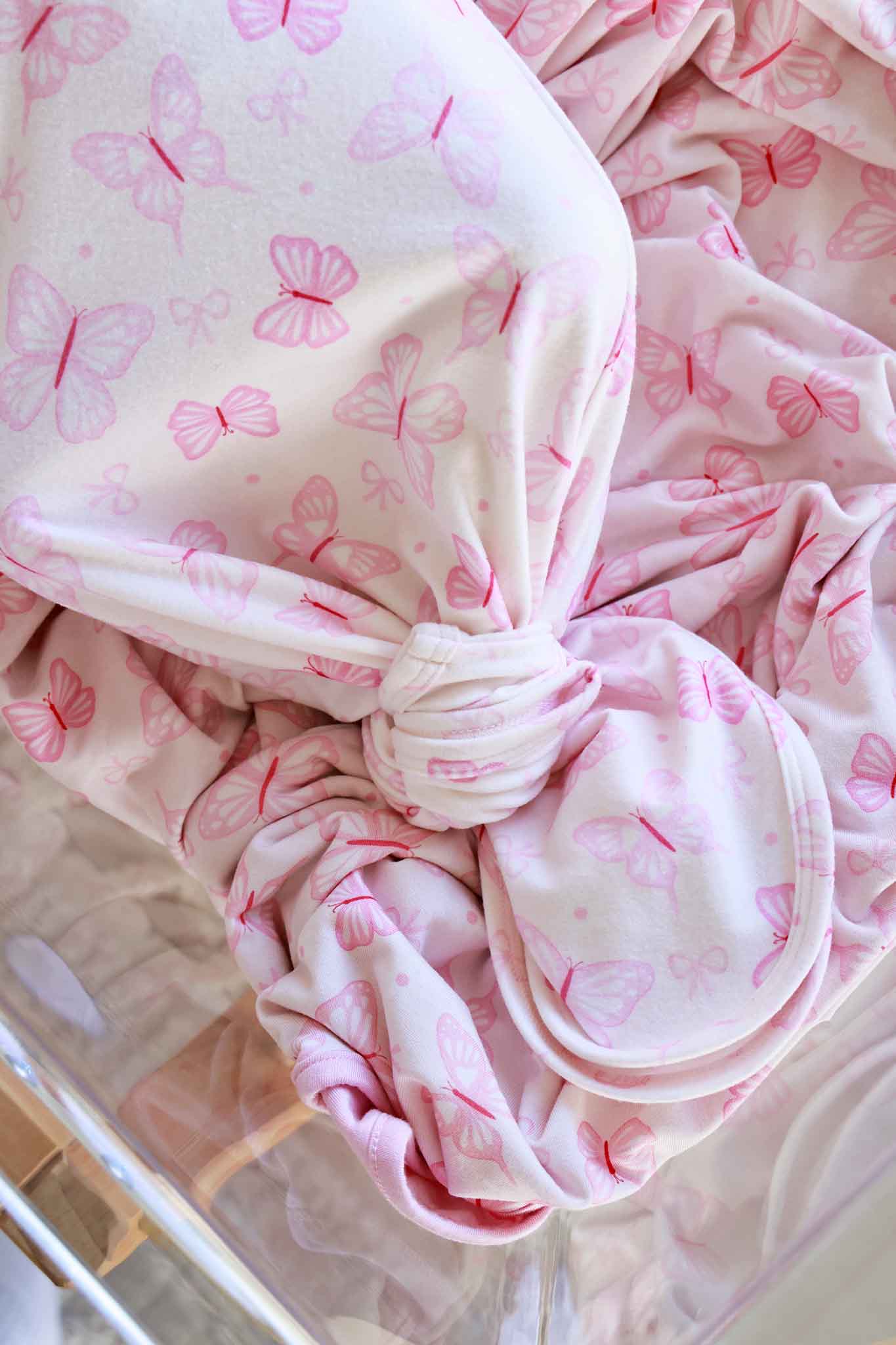 Newborn Baby Knot Gown & Hat Set | Blooming Butterflies