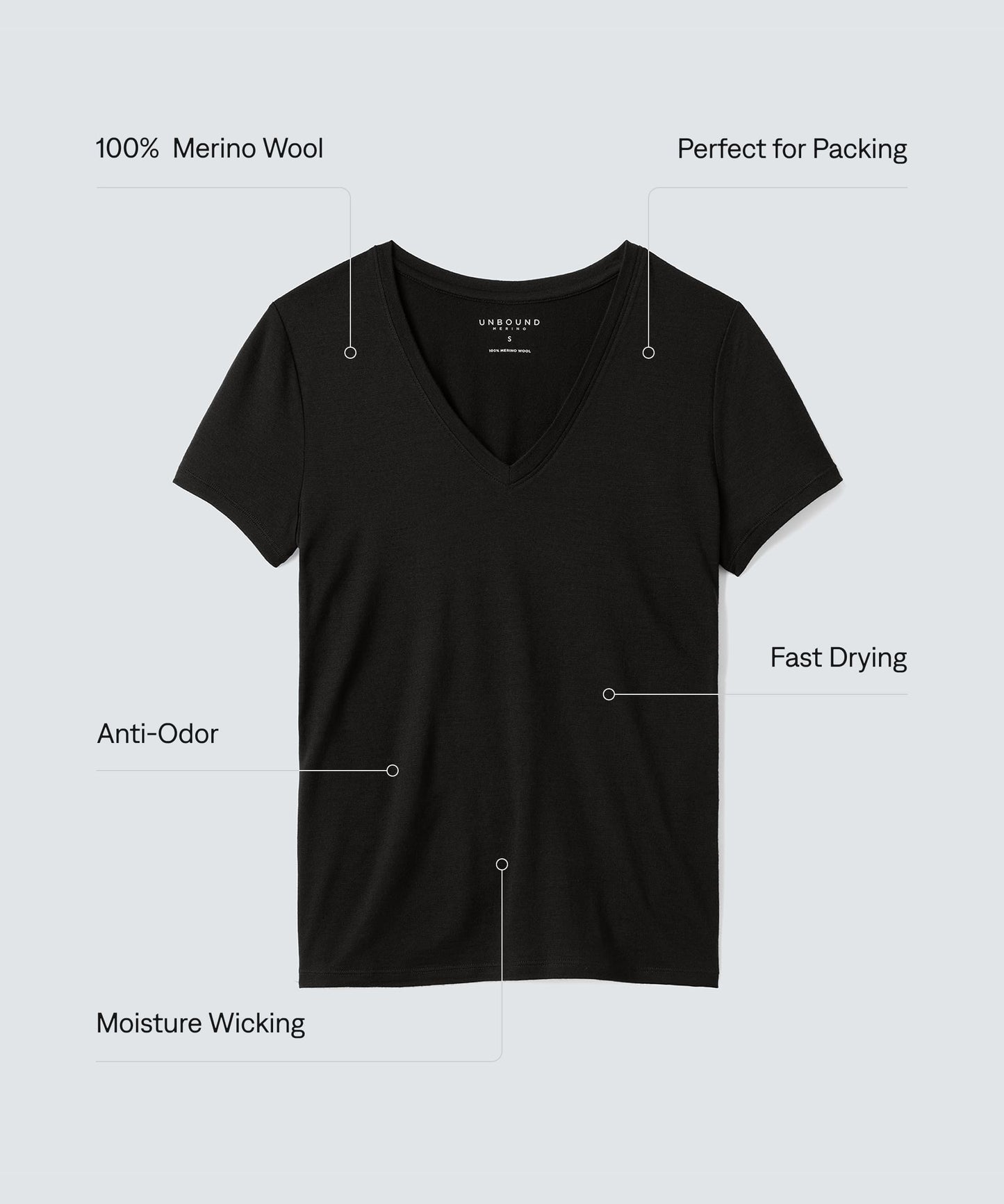 Women's Petite Merino V-Neck T-Shirt