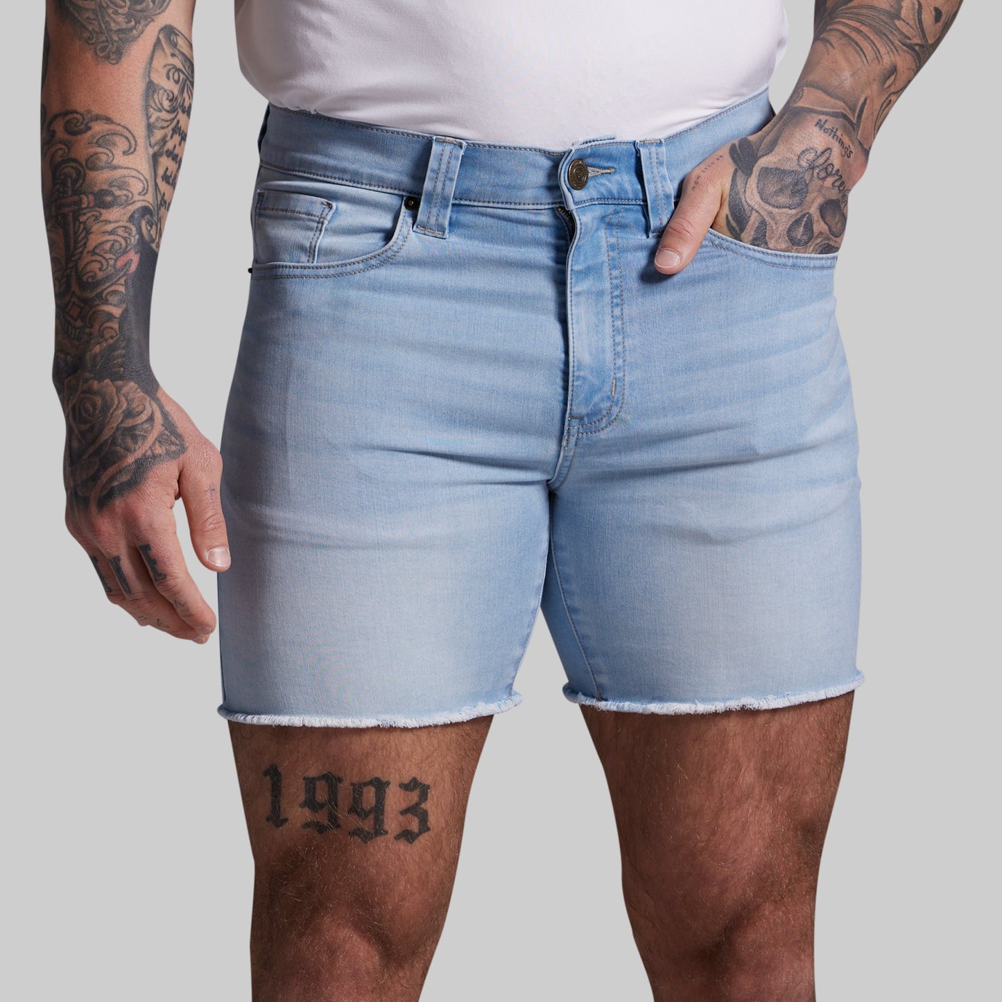 FLEX Stretchy Jort 6" (Light Fade Wash)