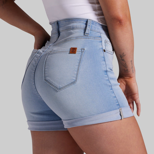 FLEX Stretchy Mom Jean Short (Light Fade Wash)