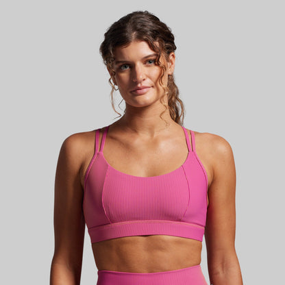 Lotus Sports Bra (Fuchsia Prism)