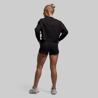 Lounge Lux Cropped Pullover (Black)