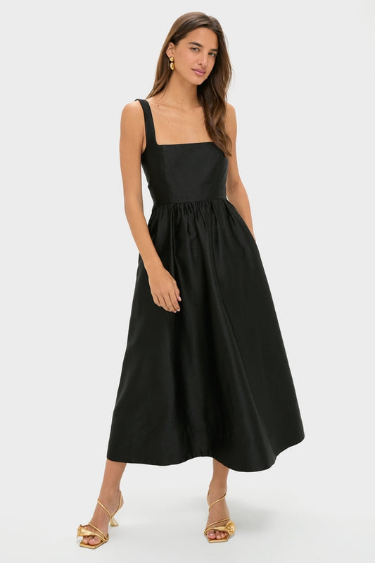 Black Dupioni Esme Dress