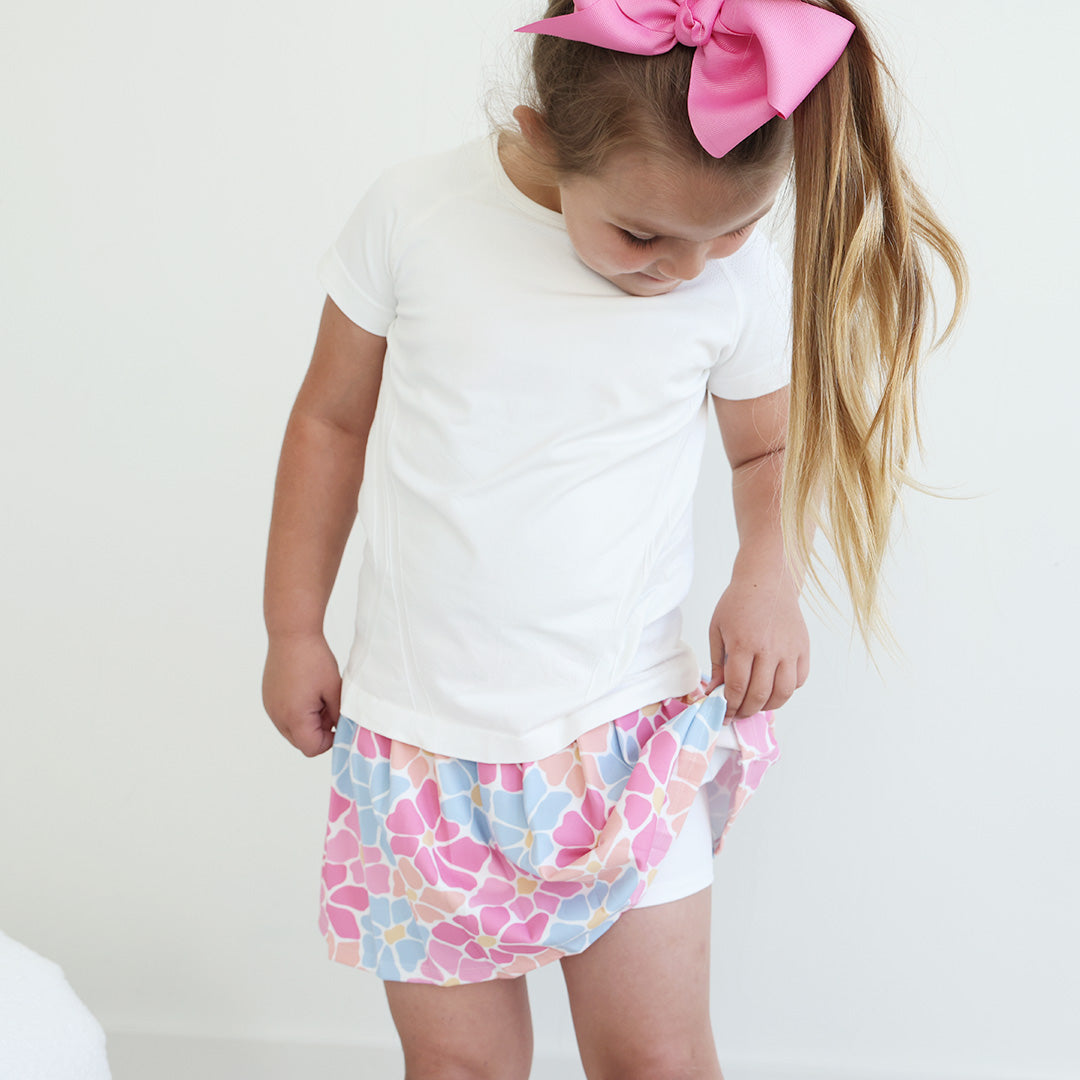 Kids CloudActive™ Athletic Pleated Skirt | Power Flowers