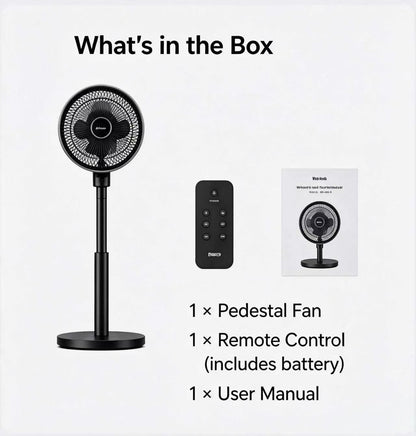 High Velocity Pedestal Fan with Remote, 32 Speeds, 3 Modes, Oscillating & 12H Timer