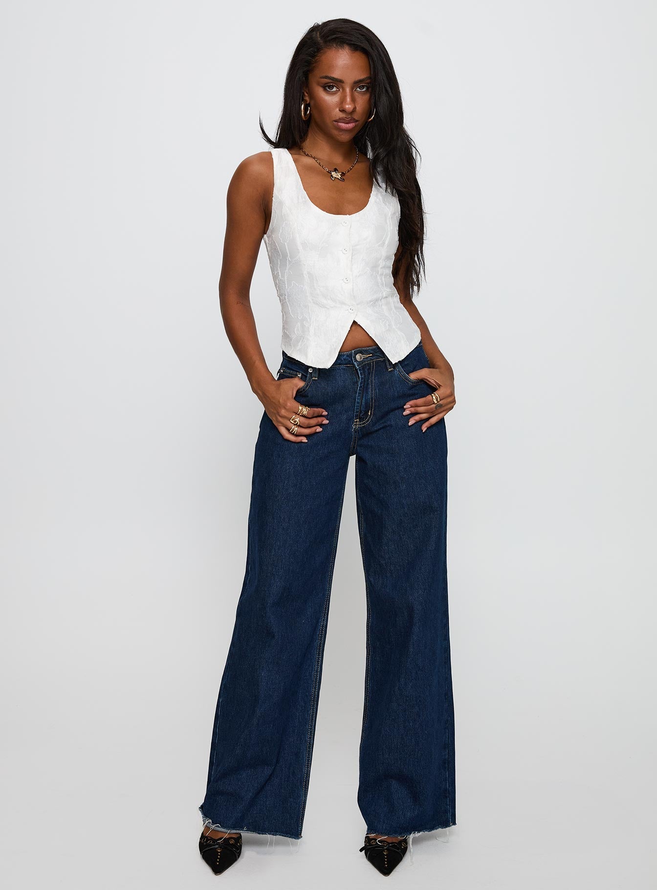 Breathless Embroidered Top White