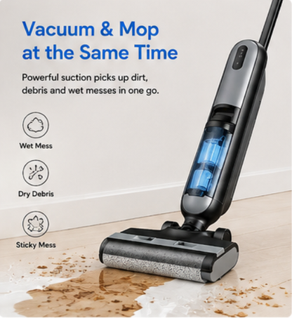 3 in 1 Cordless Wet Dry Vacuum Mop with Self Cleaning & Dual Tanks
