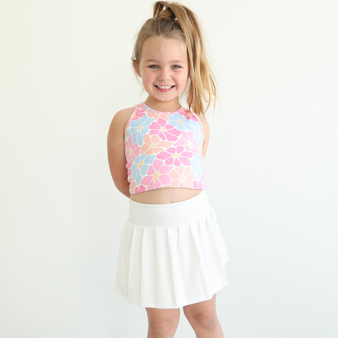 Kids CloudActive™ Athletic Pleated Skirt | White