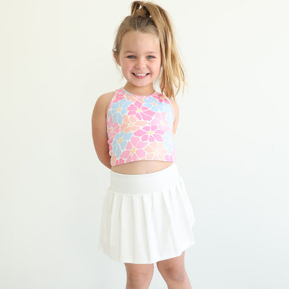 Kids CloudActive™ Athletic Pleated Skirt | White