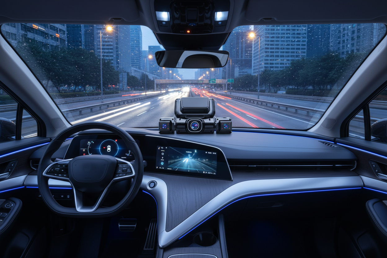 4 Channel Dash Cam Usage Scene Banner