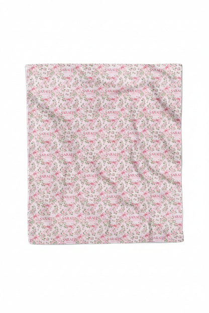 Bows in Bloom Personalized Kids Blanket