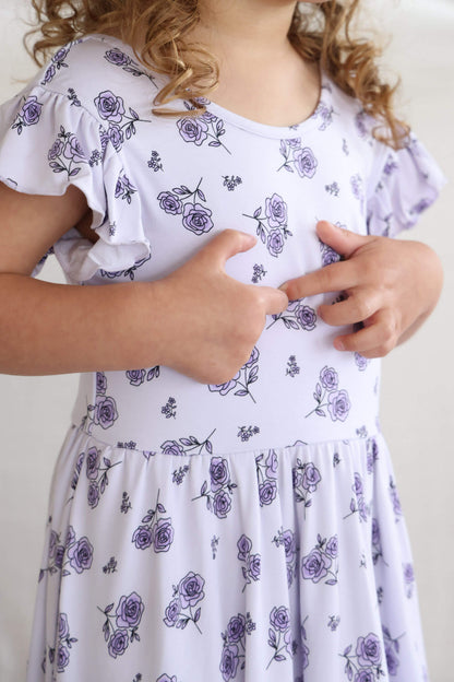 Girls' Ruffle Twirl Dress | Amethyst Garden