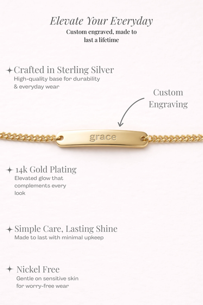 Engraved Bar Bracelet