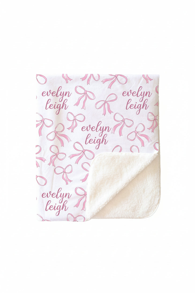 Blushing Bows Personalized Kids Blanket