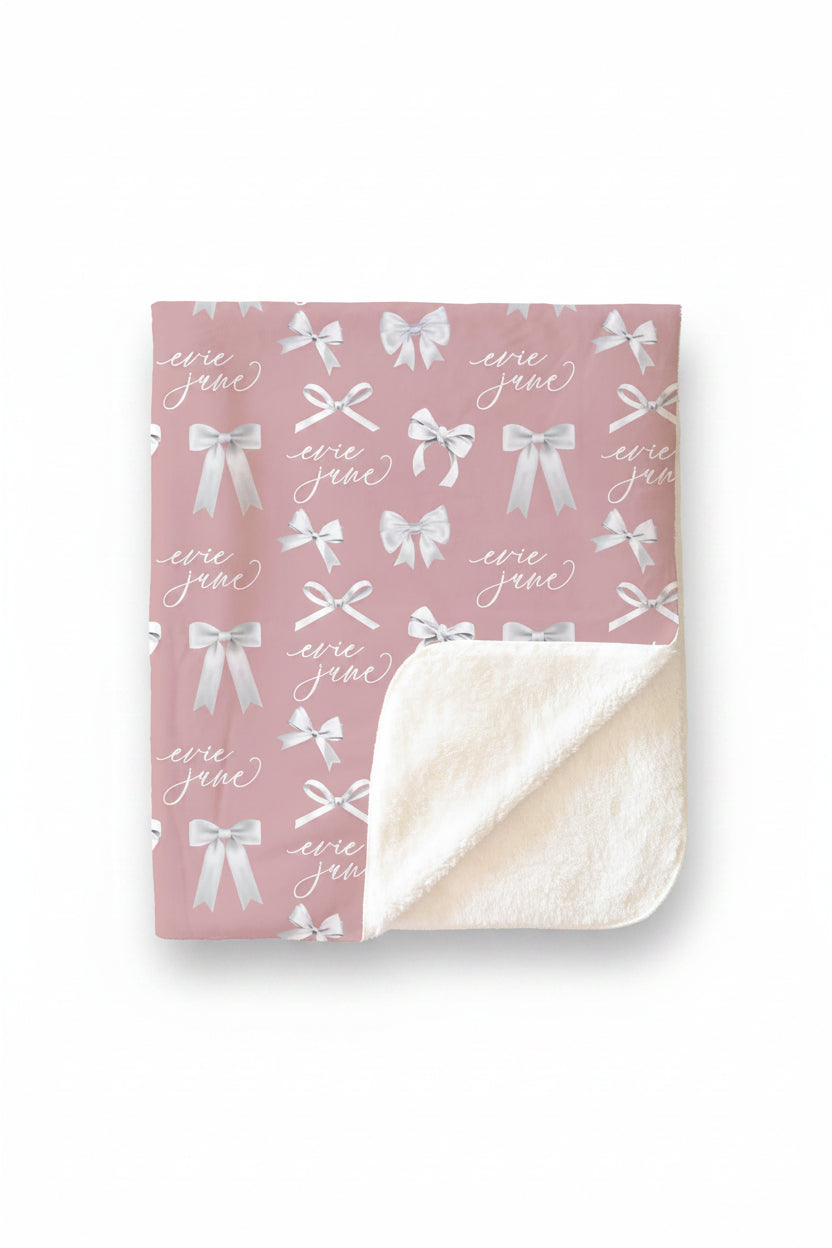 Bow Personalized Kids Blanket