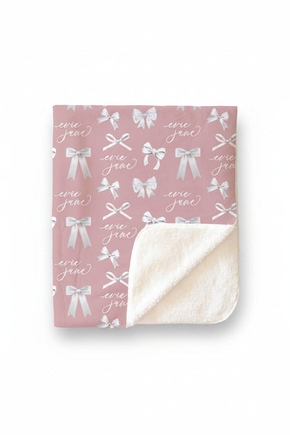 Bow Personalized Kids Blanket