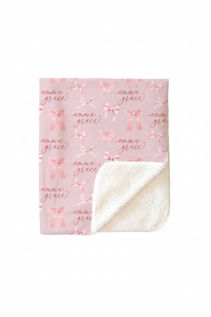 Bow Personalized Kids Blanket