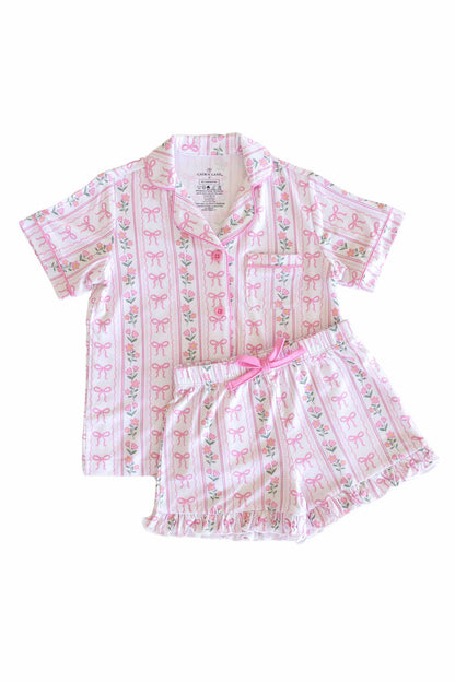 Girl's Two Piece Short Lounge Set | Coquette Garden