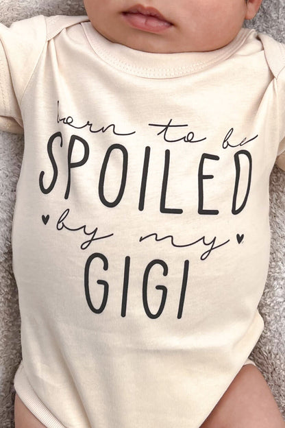 Personalized Born To Be Spoiled Graphic Bodysuit | Natural