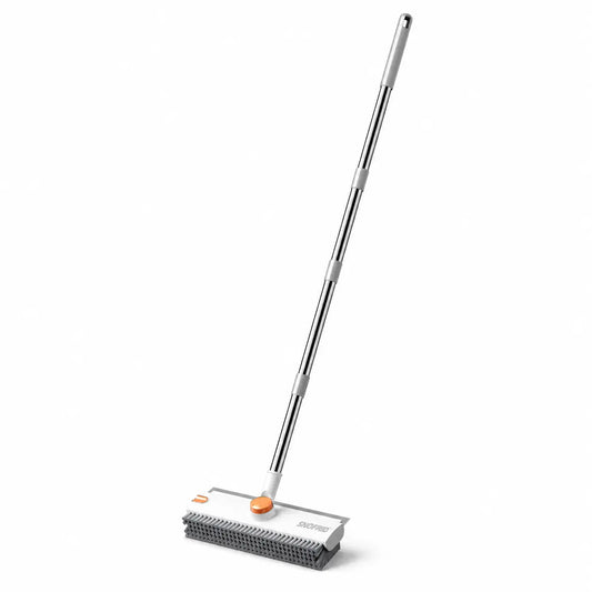 3 In 1 Floor Scrub Brush with Adjustable Long Handle & Built In Scraper