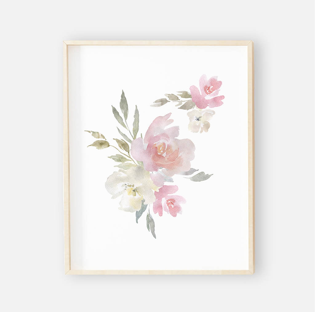 Delaney Dusty Blush Floral Bundled Digital Nursery Art