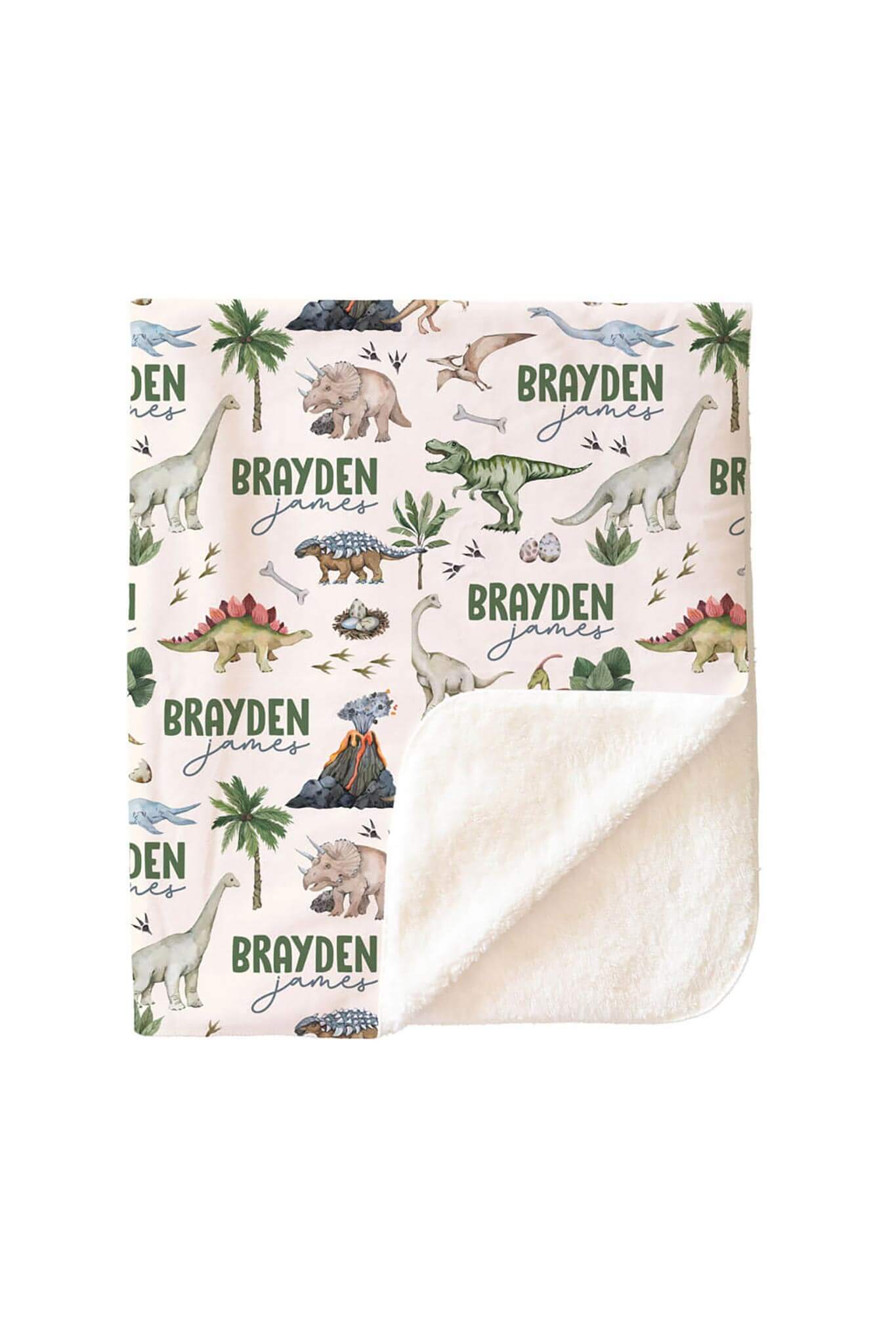 Dino Tracks Personalized Kids Blanket