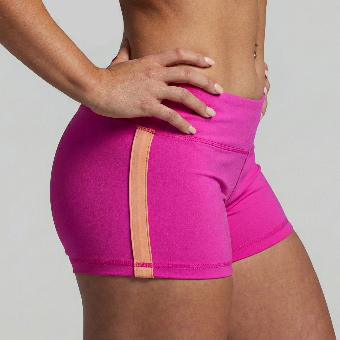 Double Take Booty Short (Fuchsia)