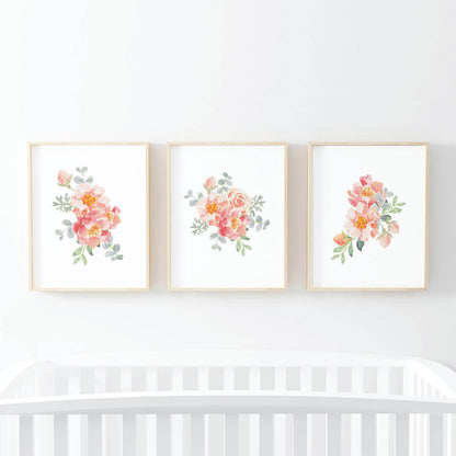 Ella's Dusty Rose Floral Digital Nursery Art Bundle