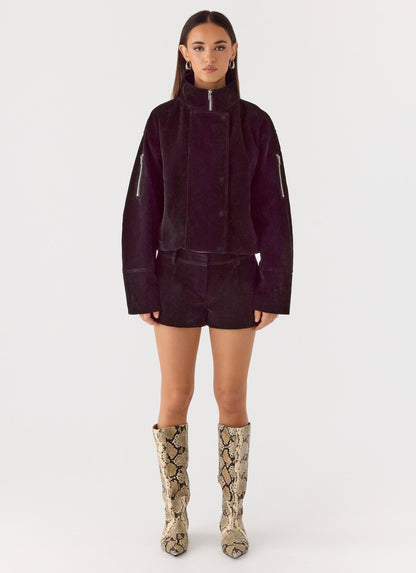 Jeremy Faux Suede Shorts - Black