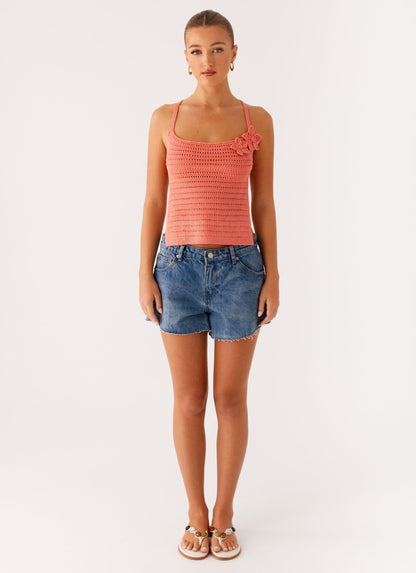 Kia Cross Back Top - Coral