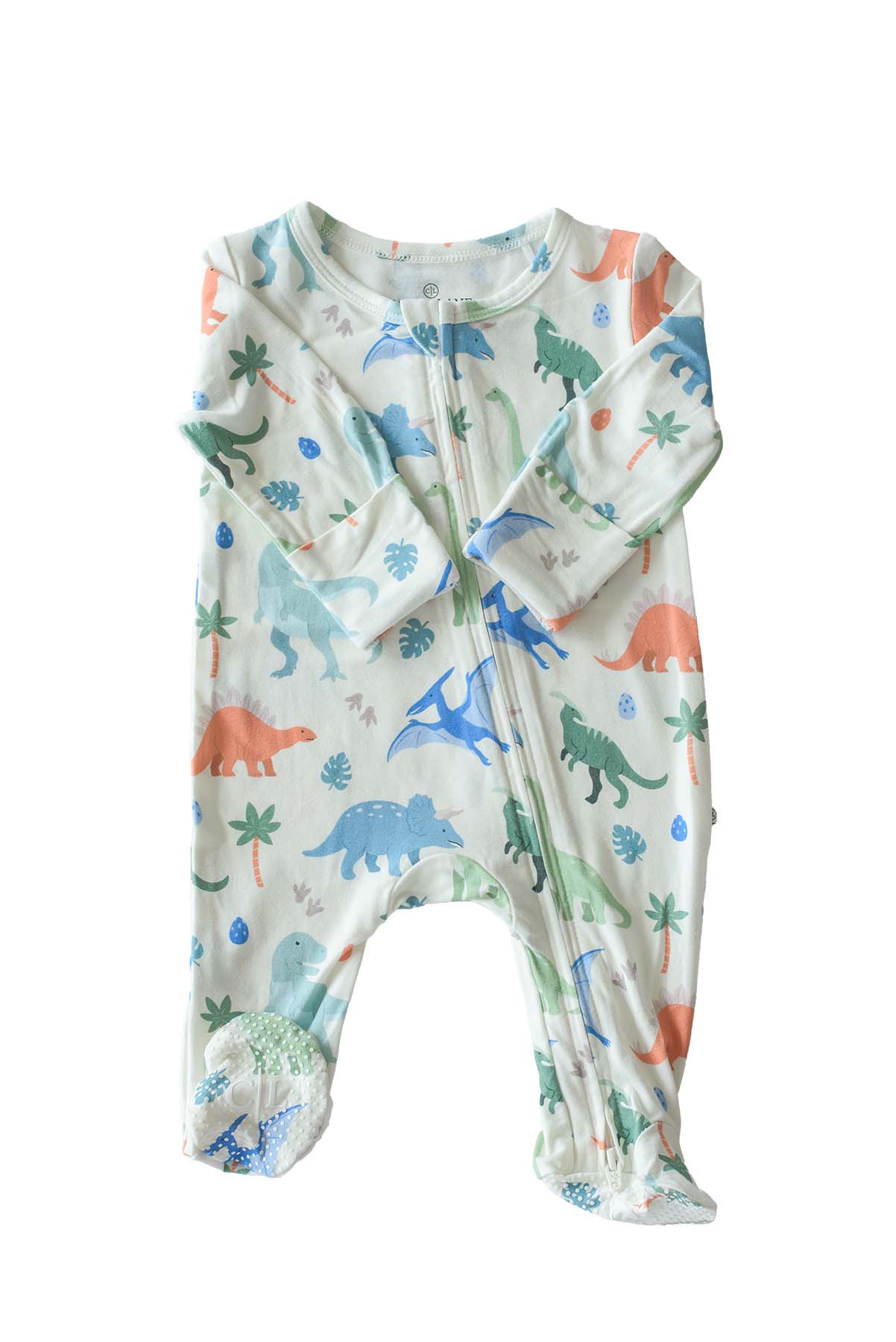 Bamboo Zipper Footie | Little Fossil Neutral