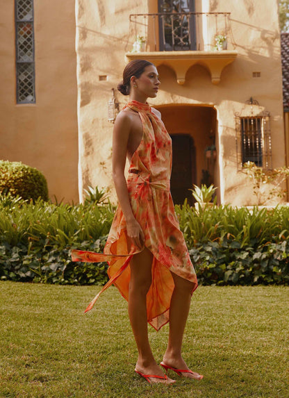 Lou Midi Dress - Sunset Floral