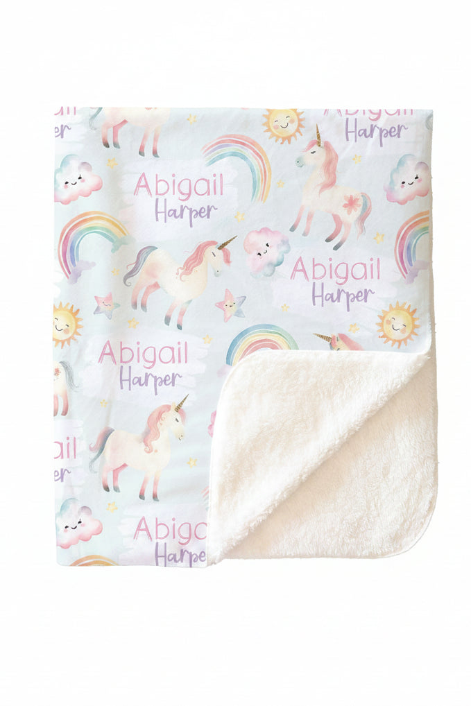 Magical Unicorns Personalized Kids Blanket
