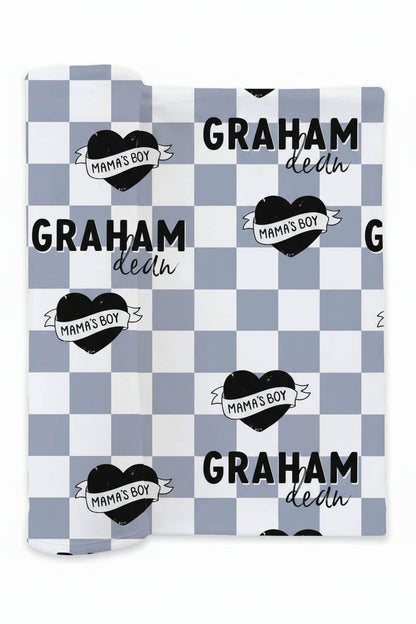 Mama's Boy Personalized Swaddle Blanket