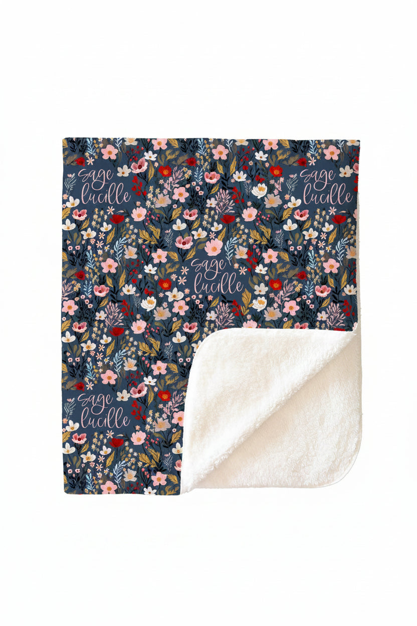 Midnight Meadow Personalized Kids Blanket
