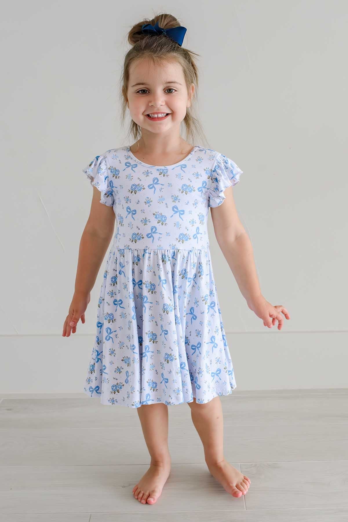 Girls' Ruffle Twirl Dress | Tied In Blooms
