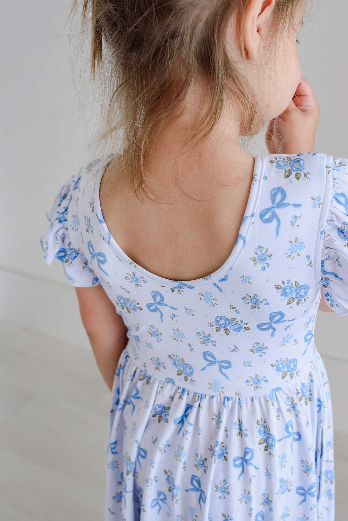 Girls' Ruffle Twirl Dress | Tied In Blooms