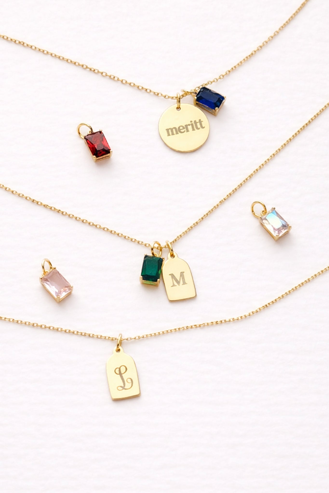 Engraved Tag Charm Necklace