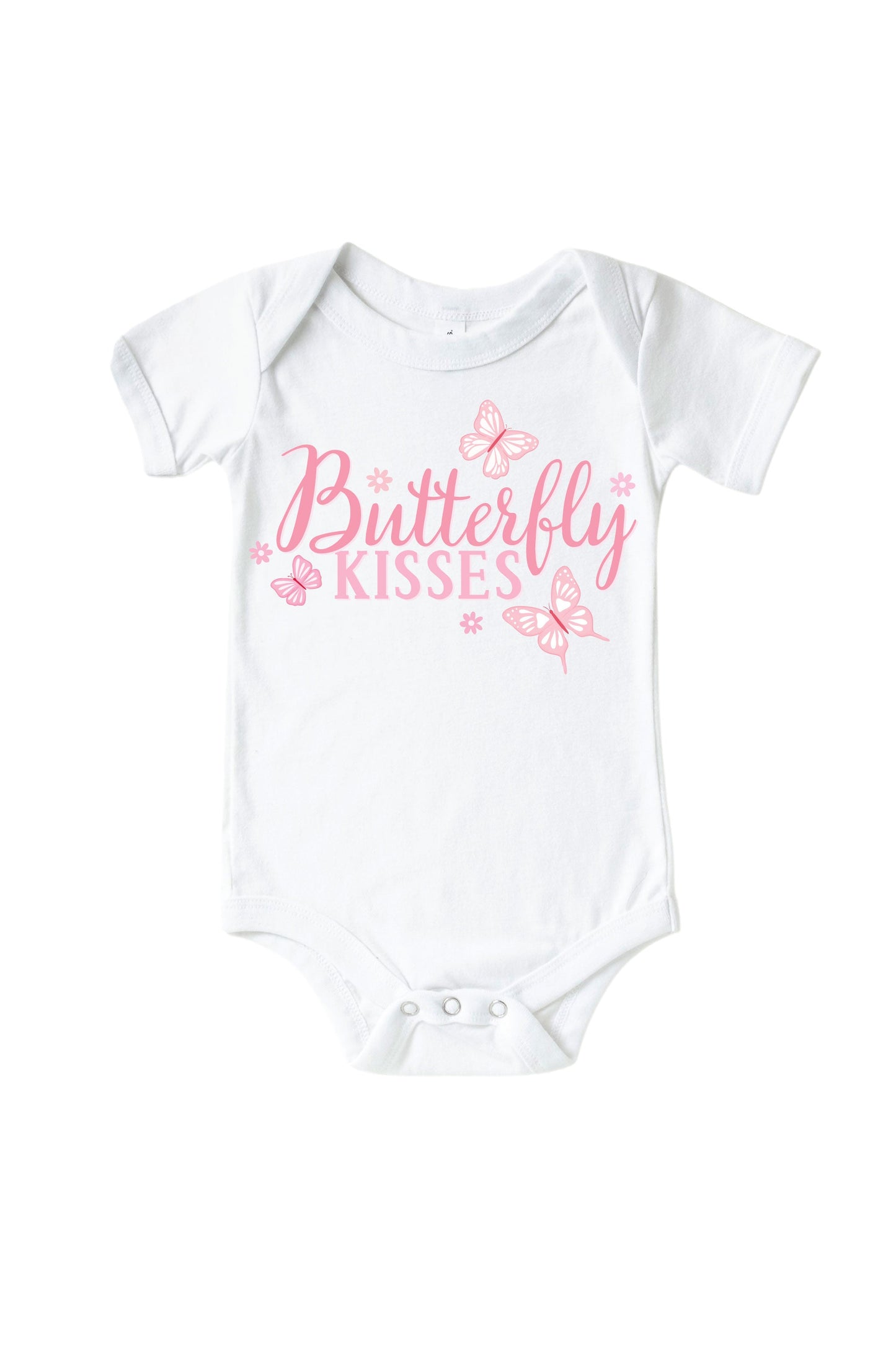 Butterfly Kisses Graphic Bodysuit & Kids Tee | White