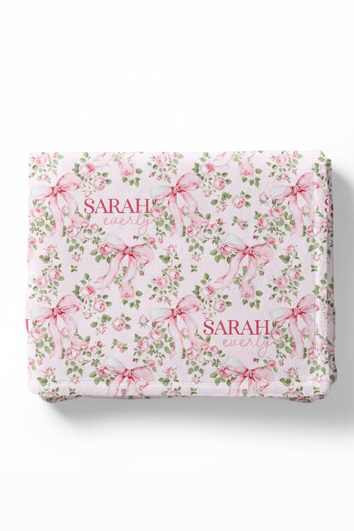Bows in Bloom Personalized Kids Blanket