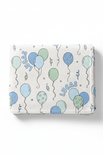 Party Time Personalized Kids Blanket | Blue