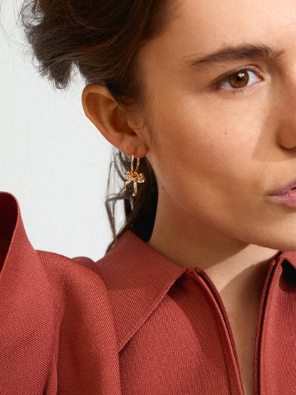 PILGRIM Cassian Bow Hoop Earrings