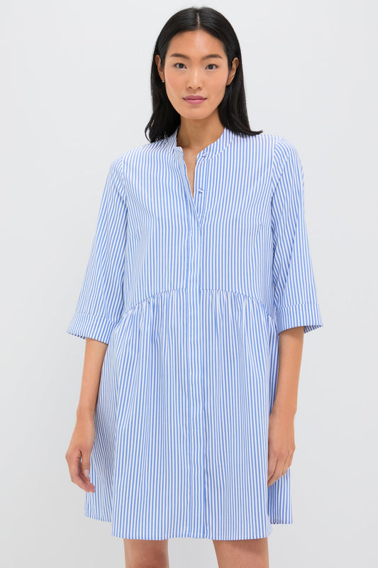 Blue Stripe Royal Shirt Dress