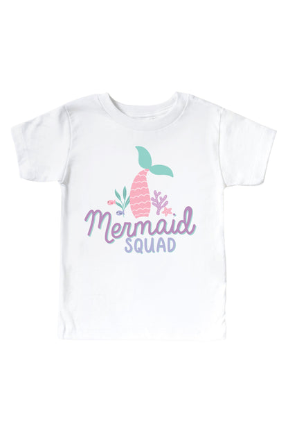 Mermaid Squad Graphic Bodysuit & Kids Tee | White