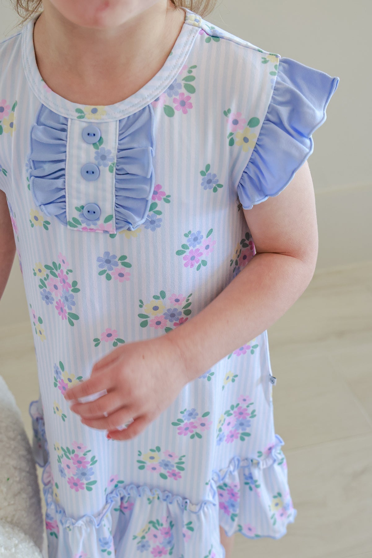 Girls' Flutter Sleeve Nightgown | Heirloom Posies
