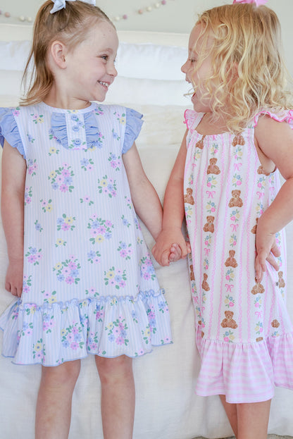 Girls' Full Length Ruffle Nightgown | Beary Lovely
