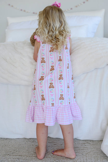 Girls' Full Length Ruffle Nightgown | Beary Lovely