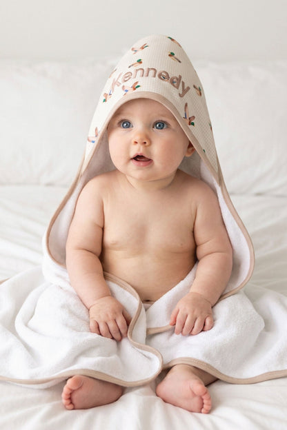 Embroidered Bamboo Hooded Towel | Little Mallard