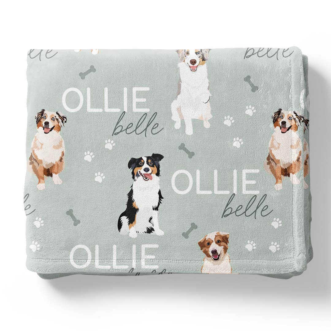 Personalized Kids Blanket | Australian Shepherd